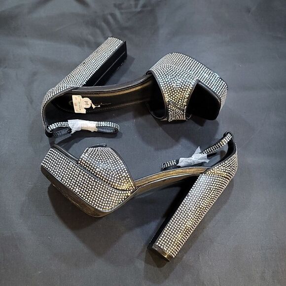 BRAND NEW OLIVIA JOHNSON CHUNKY PLATFORM ANKLE HIGH HEELED SANDALS - Picture 9 of 16